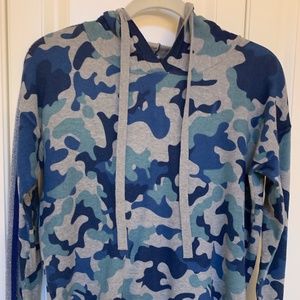 Central Park West Blue Camo Sweater Hoodie